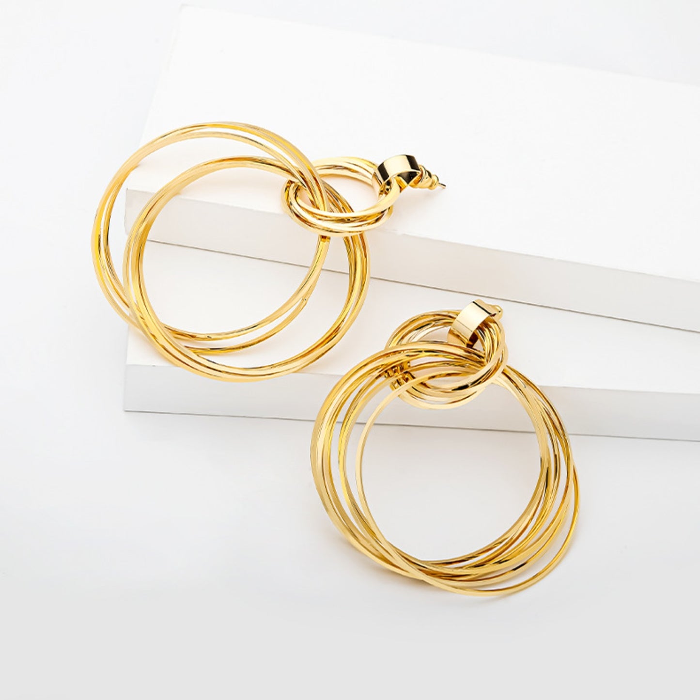 Gold-Plated Copper Double-Hoop Earrings