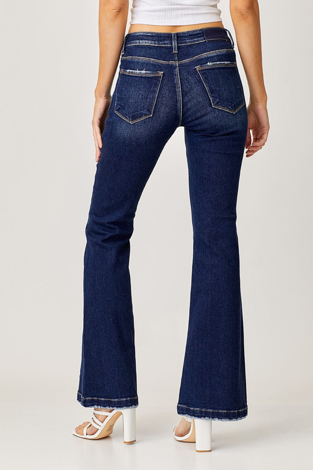 RISEN Full Size Low Rise Flare Jeans