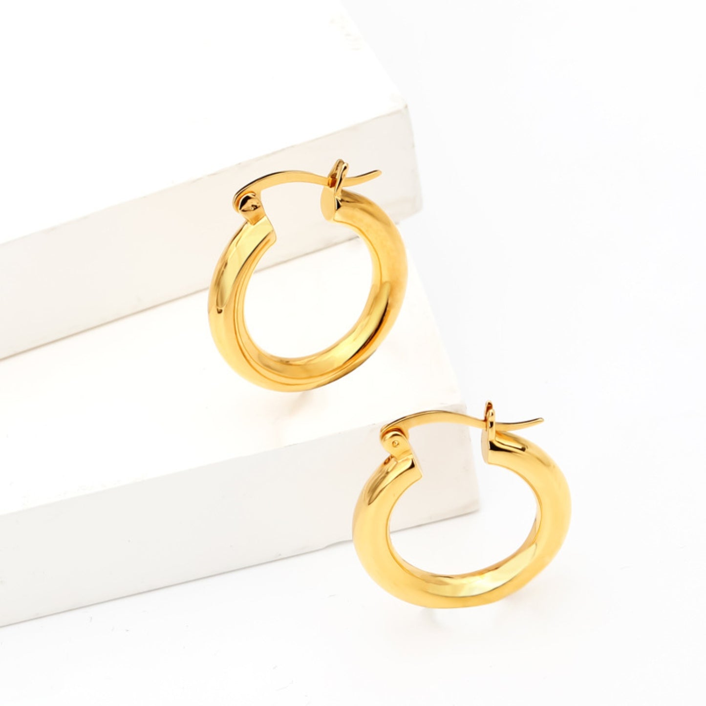 Gold-Plated Copper Huggie Earrings